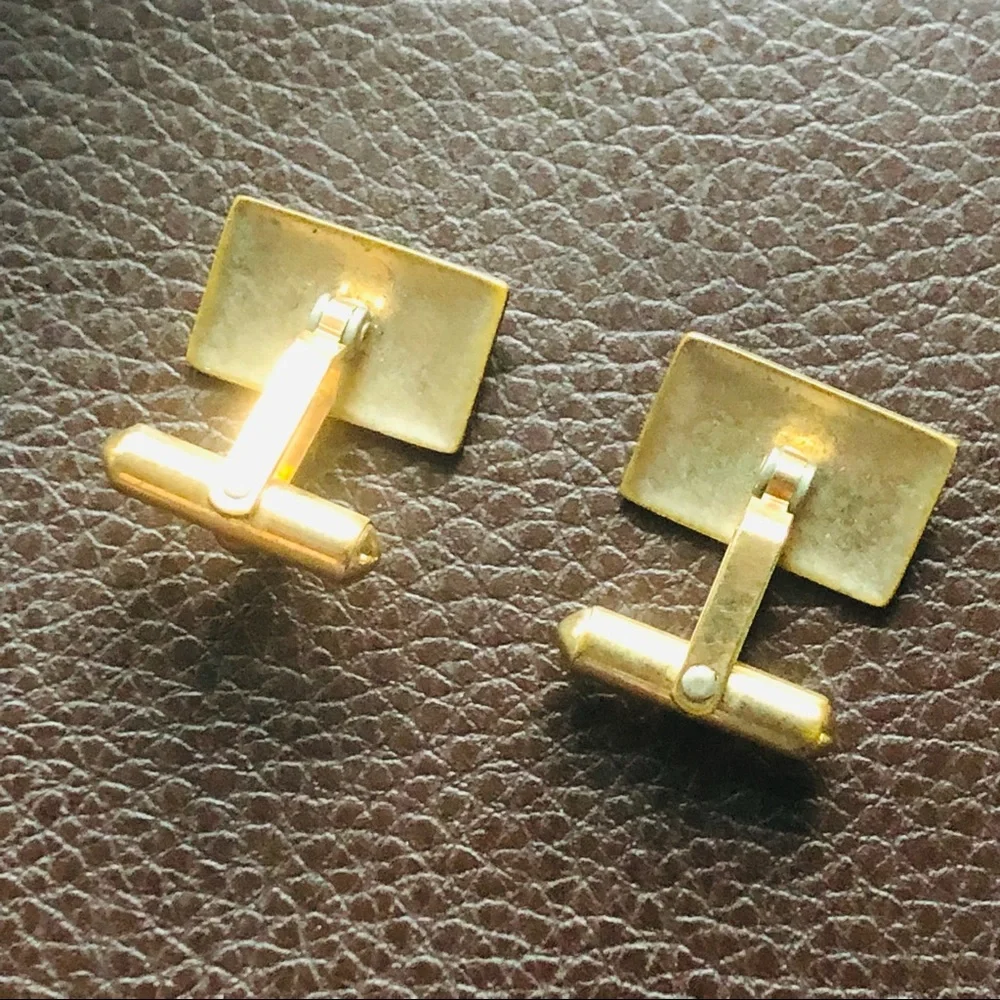 Antique late 1800s Ballou gold filled engraved cuff links